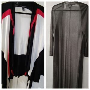 Lot Of 2 Women's Large & 0X Open Cardigan Lightweight Sweater Alfani & INC Macys